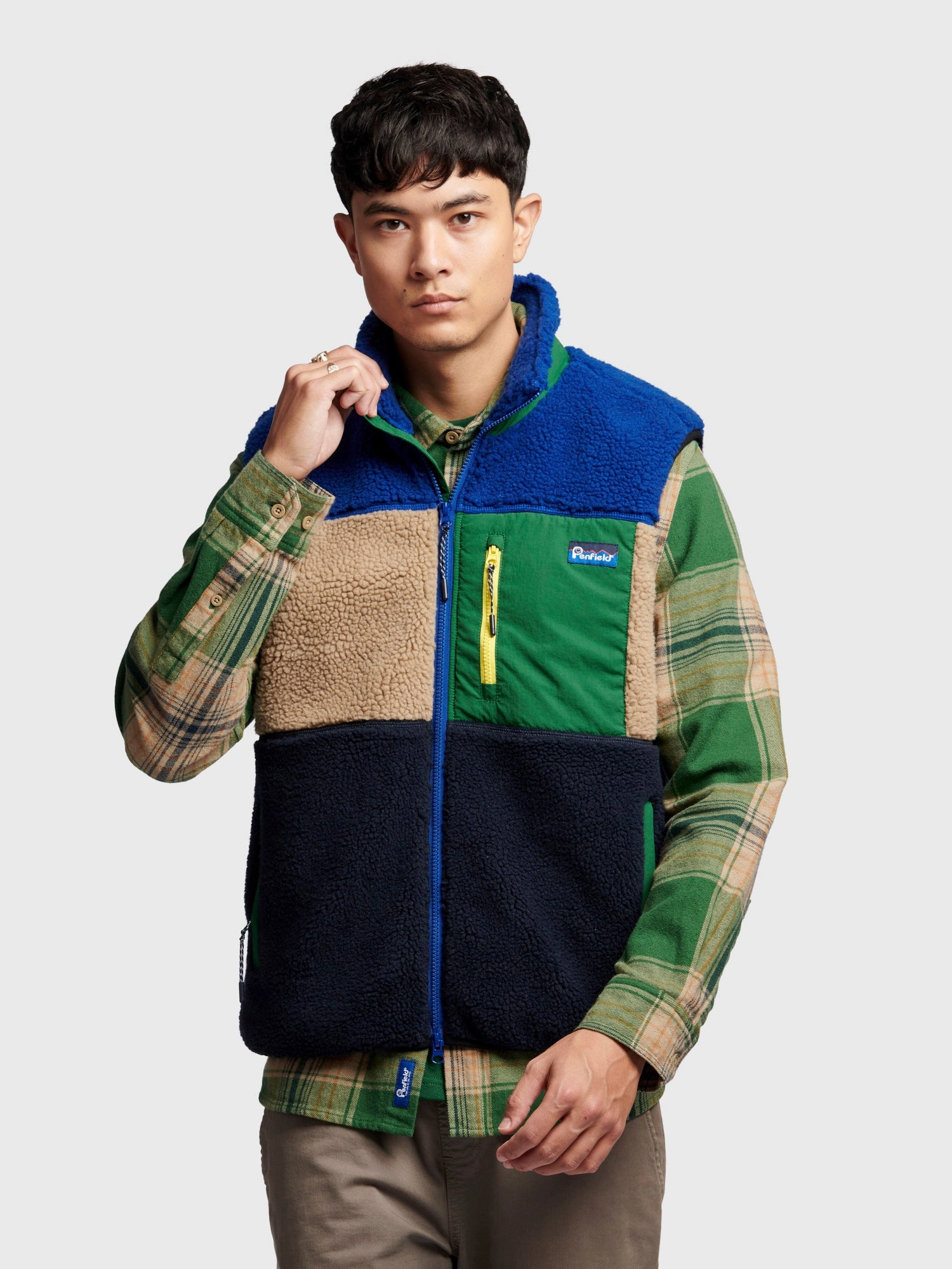 Polished Casual Reflective Detailing Mattawa Fleece Vest in Sodalite Blue