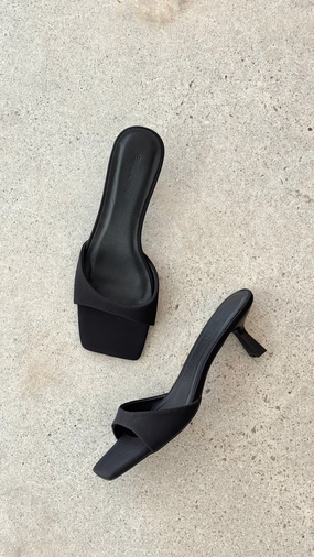 Event Guard Elegant Sandals Meadow Heel - Black Grosgrain