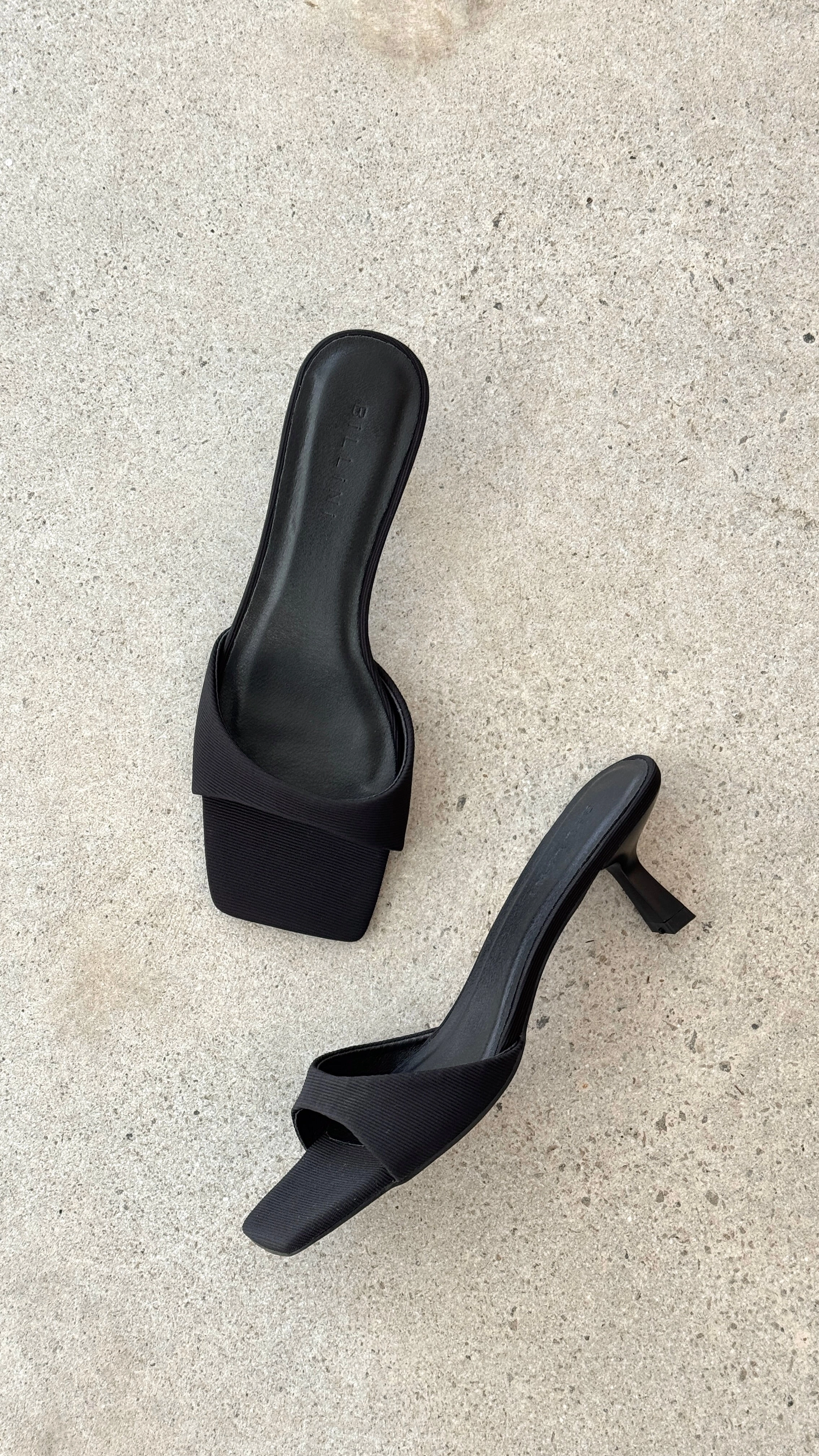 Peep Toe Meadow Heel - Black Grosgrain