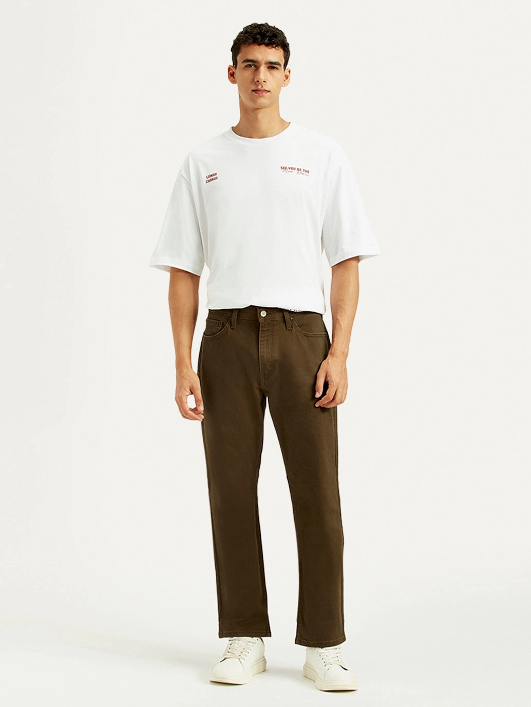 Men's 541 Brown Overdyed Athletic Tapered Fit Mid Rise Jeans Versatile Relaxed Style Street Essential