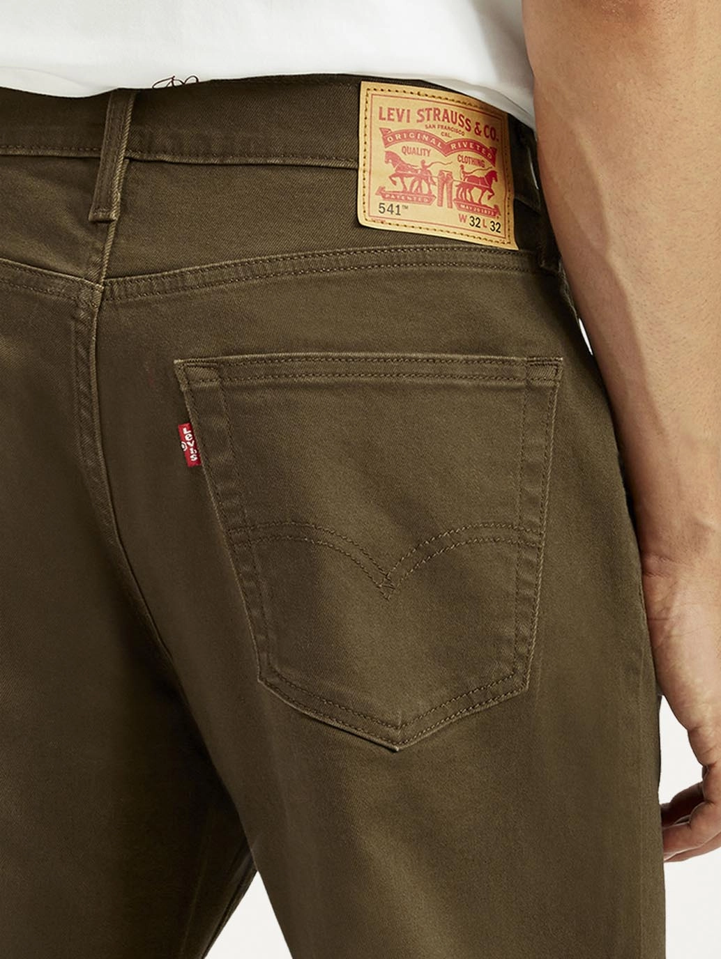 Men's 541 Brown Overdyed Athletic Tapered Fit Mid Rise Jeans Movement Friendly Luxury Minimalist