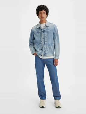 Stylish Casual Evening Stroll Men's 501 Blue Straight Fit Mid Rise Jeans