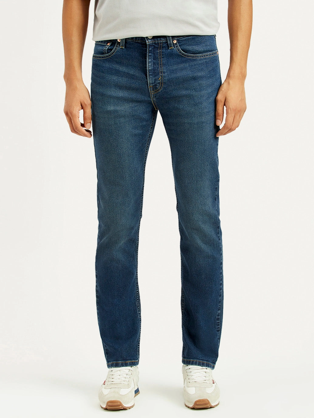 Essential Wear Men's 505 Dark Indigo Straight Fit Mid Rise Jeans