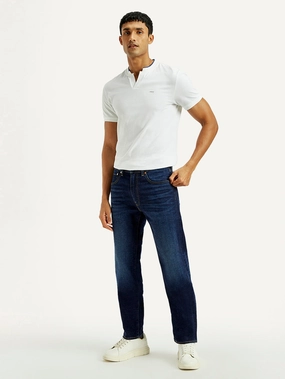 Men's 505 Dark Indigo Straight Fit Mid Rise Linen Jeans Brunch Outfit Vintage Lover Formal Trend Setter Sunny Vibes