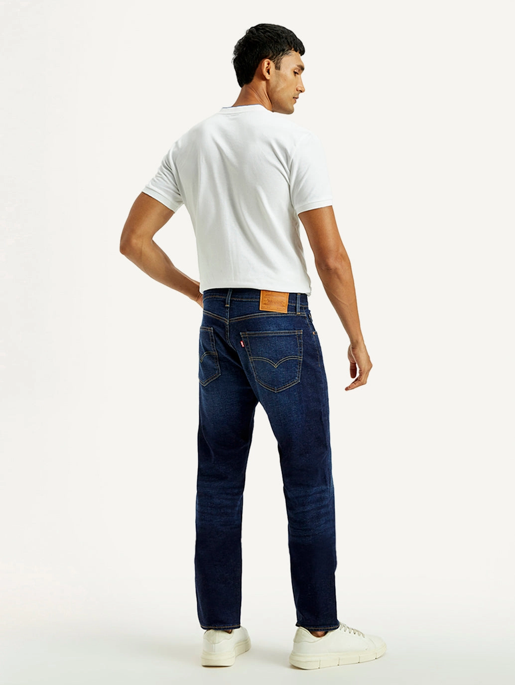 Men's 505 Dark Indigo Straight Fit Mid Rise Linen Jeans Style Focus Easy Care