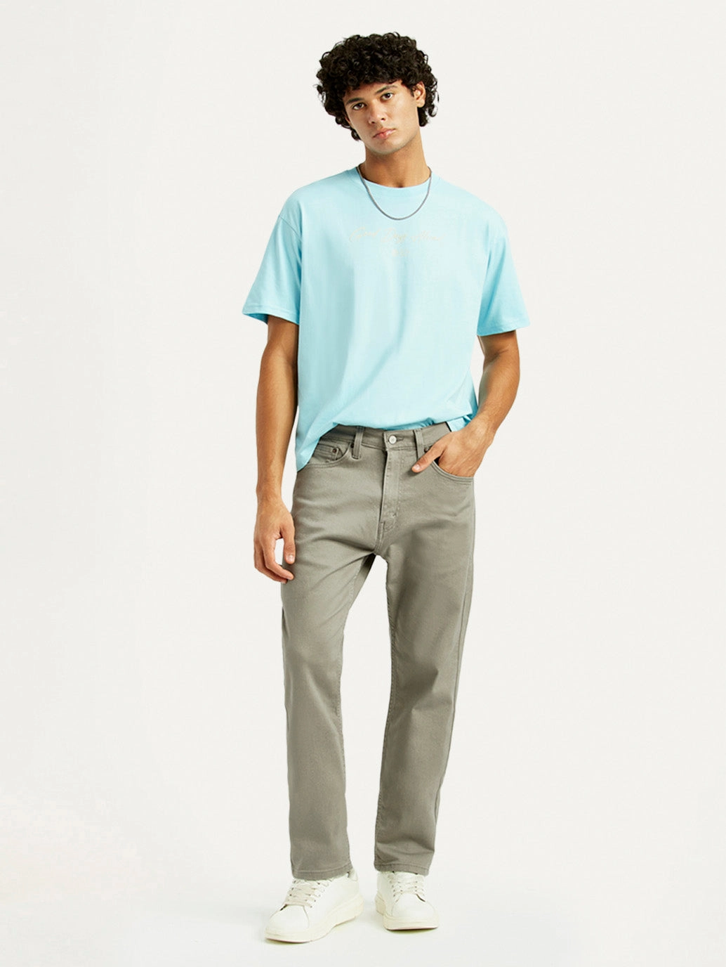 Smart Casual Weekend Style Men's 505 Grey Overdyed Straight Fit Mid Rise Jeans