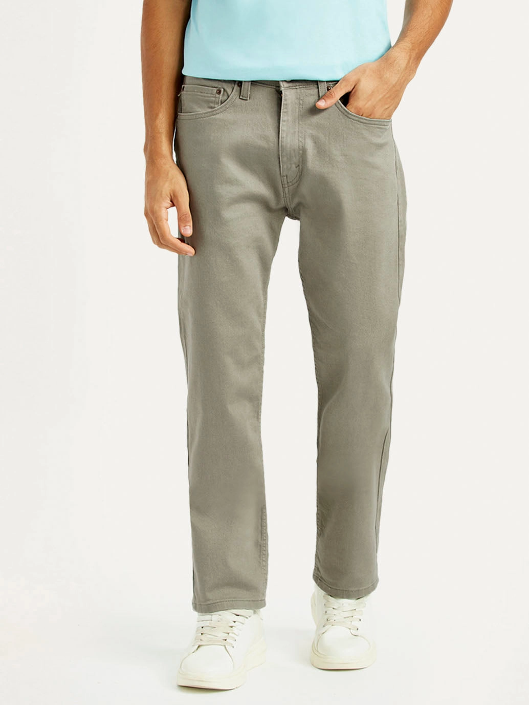 All Season Style Men's 505 Grey Overdyed Straight Fit Mid Rise Jeans
