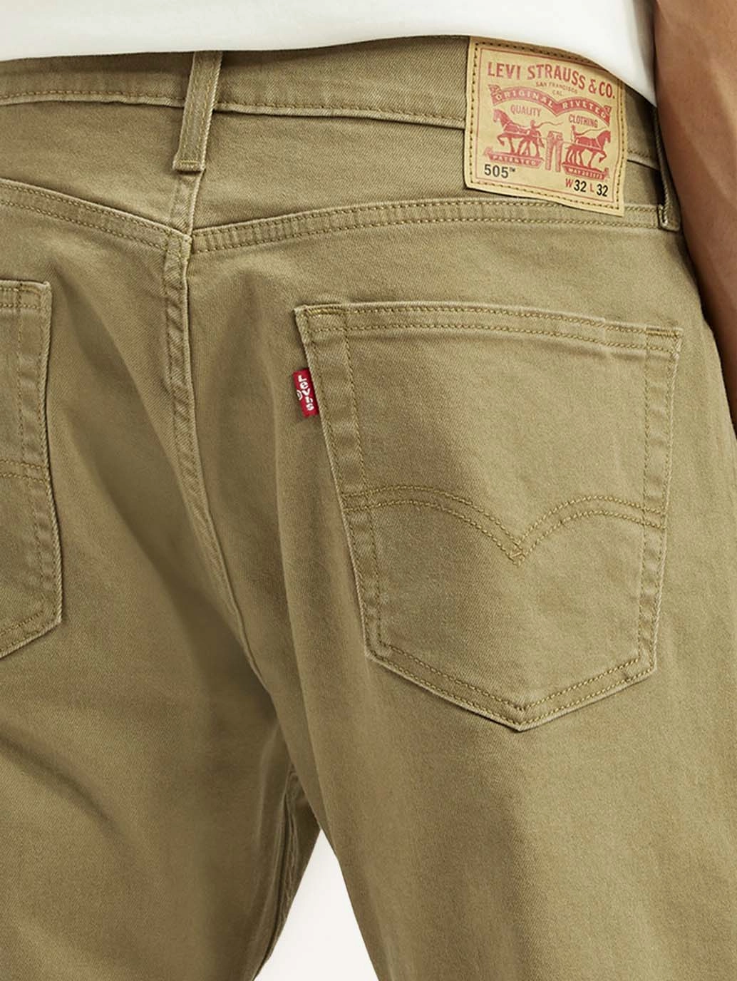 Men's 505 Khaki Overdyed Straight Fit Mid Rise Jeans Relaxed Look