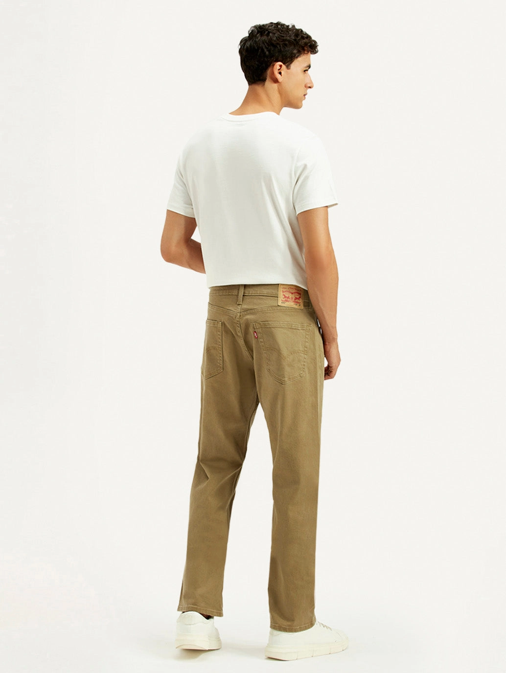 Men's 505 Khaki Overdyed Straight Fit Mid Rise Jeans Smart Casual Classic Wear