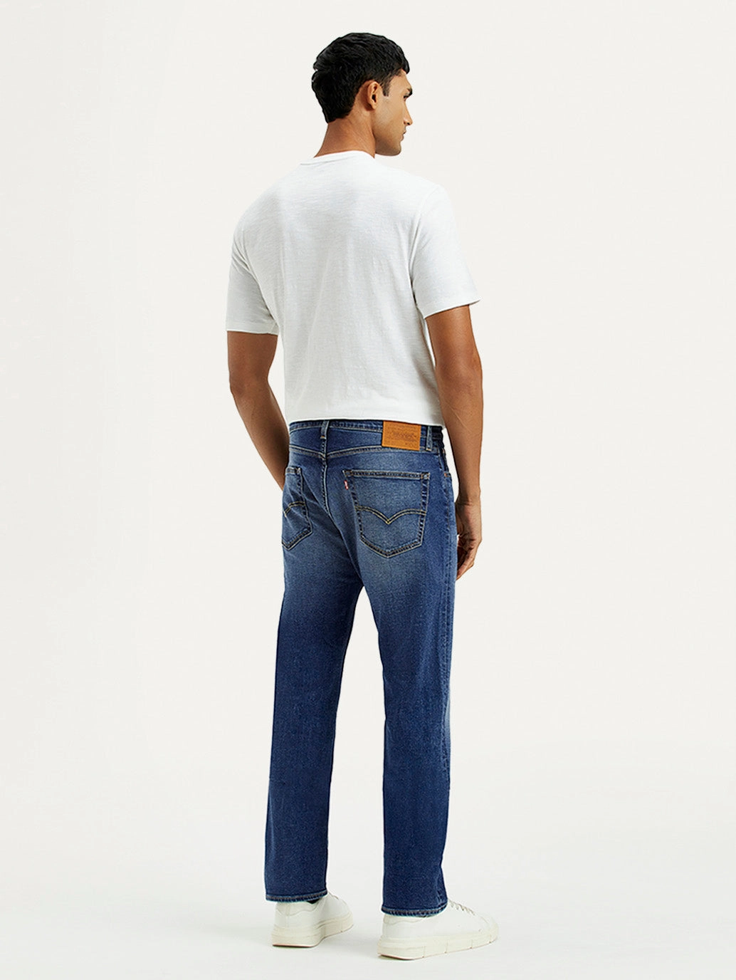 Men's 505 Light Indigo Straight Fit Mid Rise Linen Jeans Clean Fit