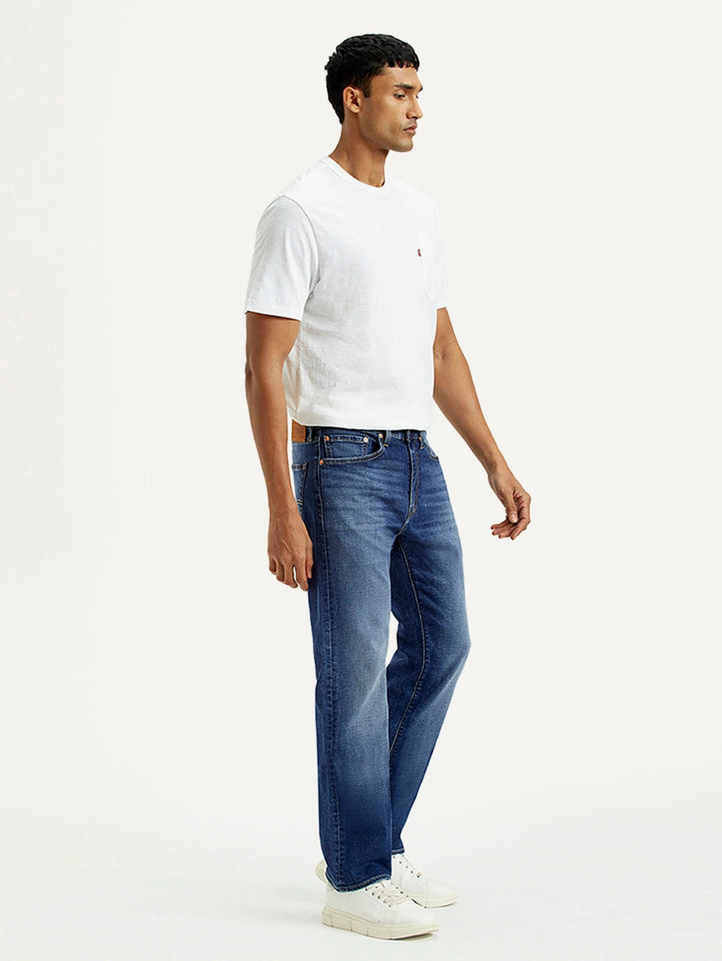 Men's 505 Light Indigo Straight Fit Mid Rise Linen Jeans Youth Style Stylish Road Trip Rainy Day Winter Warmth Autumn Days