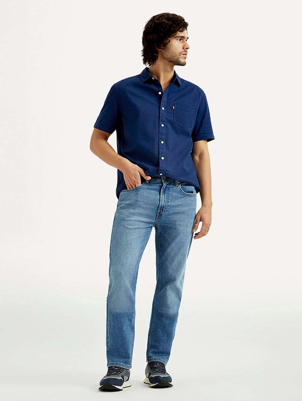 Comfy Choice Stylish Choice Men's 505 Med Indigo Straight Fit Mid Rise Jeans