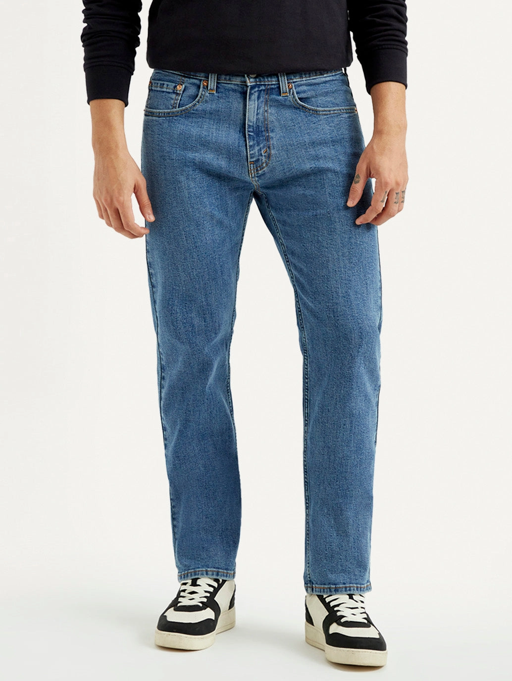 Stretch Soft Men's 505 Mid Indigo Straight Fit Mid Rise Jeans