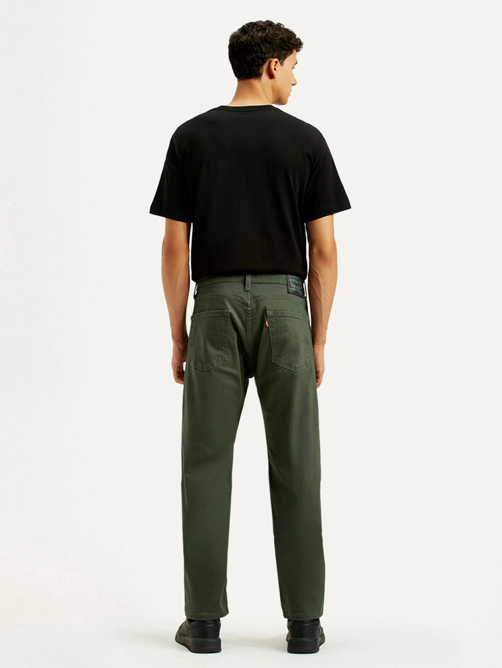 Men's 505 Olive Green Overdyed Straight Fit Mid Rise Jeans Stretch Fit Denim Bootcut style