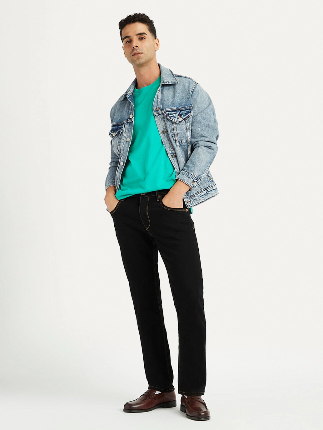 Men's 511 Black Slim Fit Mid Rise Jeans On The Move Balanced Look