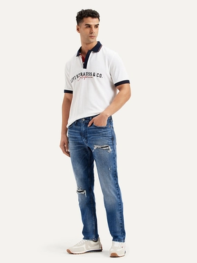 Men's 511 Blue Slim Fit Mid Rise Jeans Cool Fit Comfortable Waist