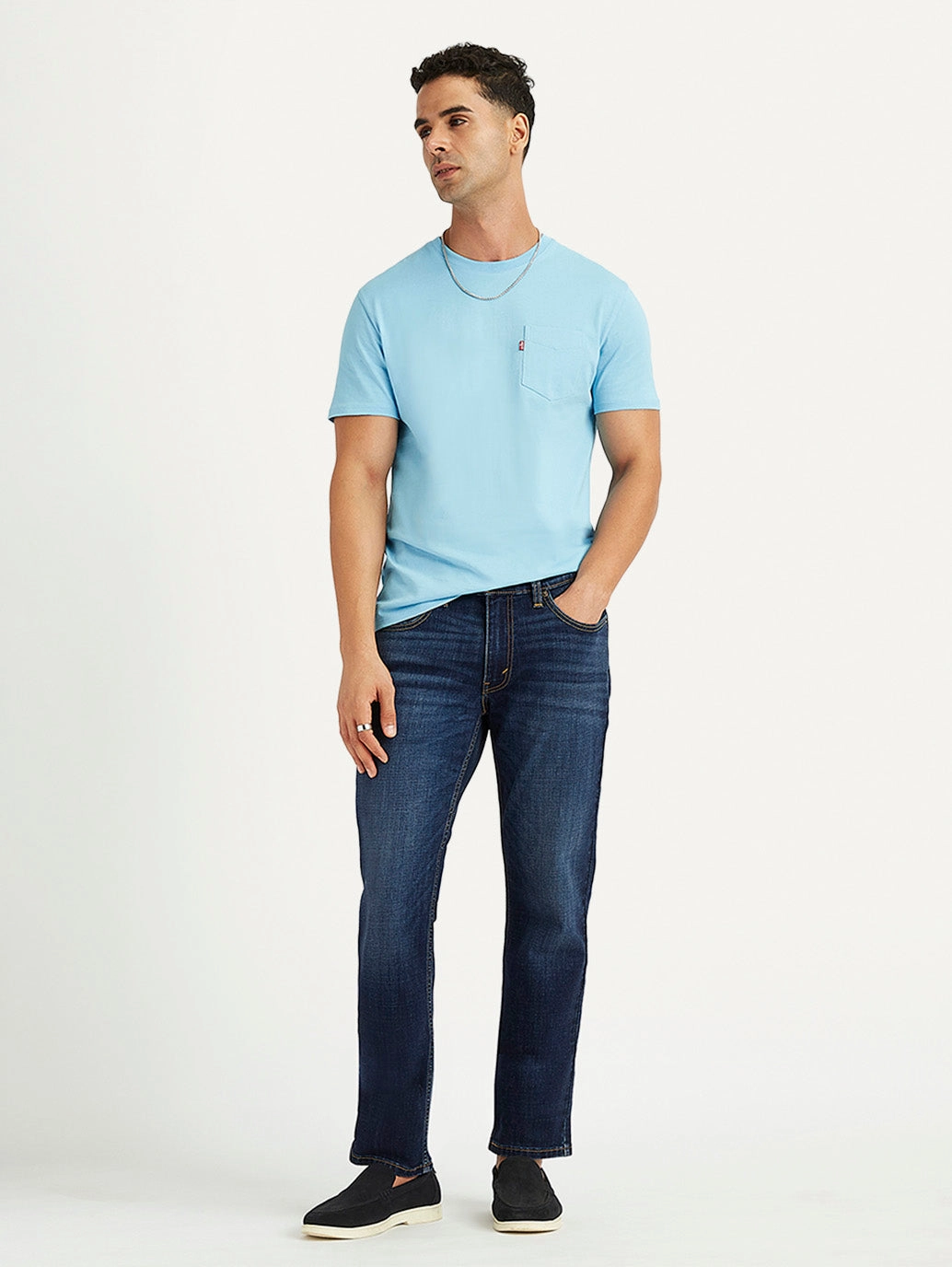Men's 511 Blue Slim Fit Mid Rise Jeans Relaxed Tailoring Sunny Vibes Vibrant Relaxed Style