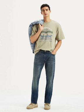Men's 511 Blue Slim Fit Mid Rise Jeans Comfy Waist Outdoor Adventure Stylish