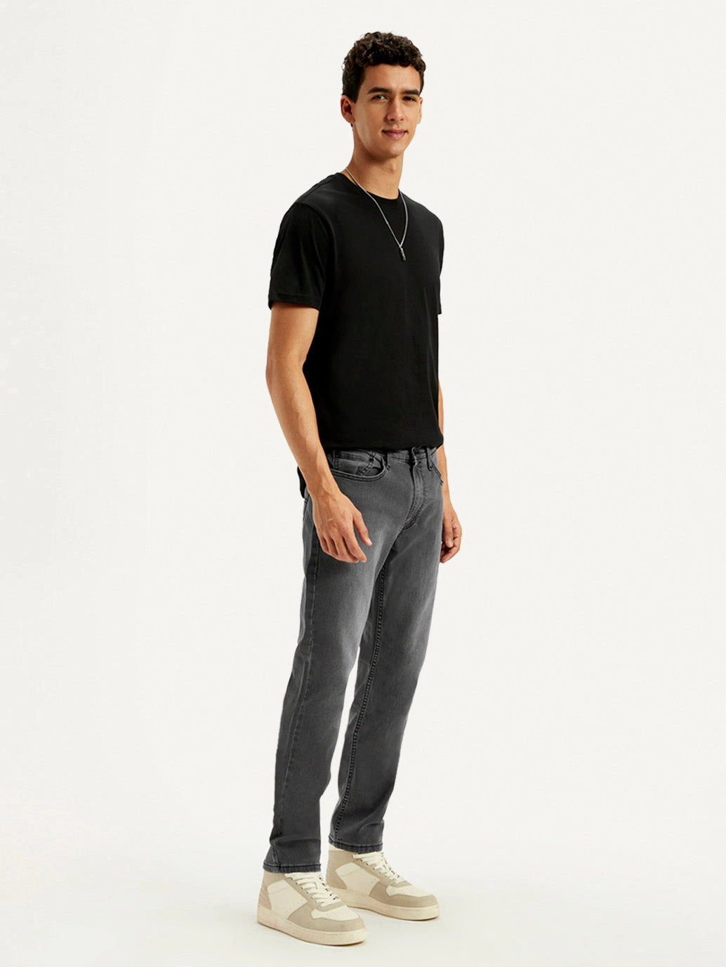 Men's 511 Charcoal Grey Slim Fit Mid Rise Jeans High-Quality Fabric