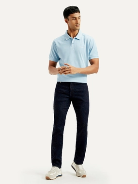 Outfit Formula Men's 511 Dark Blue Slim Fit Mid Rise Linen Jeans
