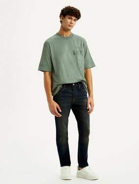 Spring Mood Elegant City Walk Great Base Men's 511 Dark Blue Slim Fit Mid Rise Selvedge Jeans