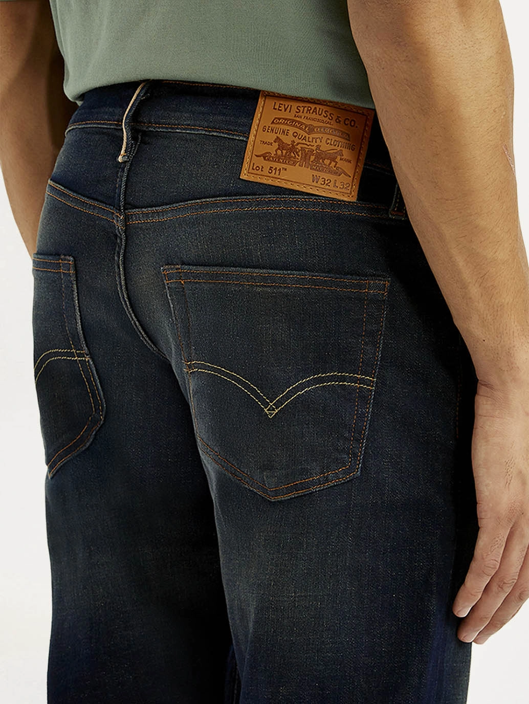 Heavyweight Denim Men's 511 Dark Blue Slim Fit Mid Rise Selvedge Jeans