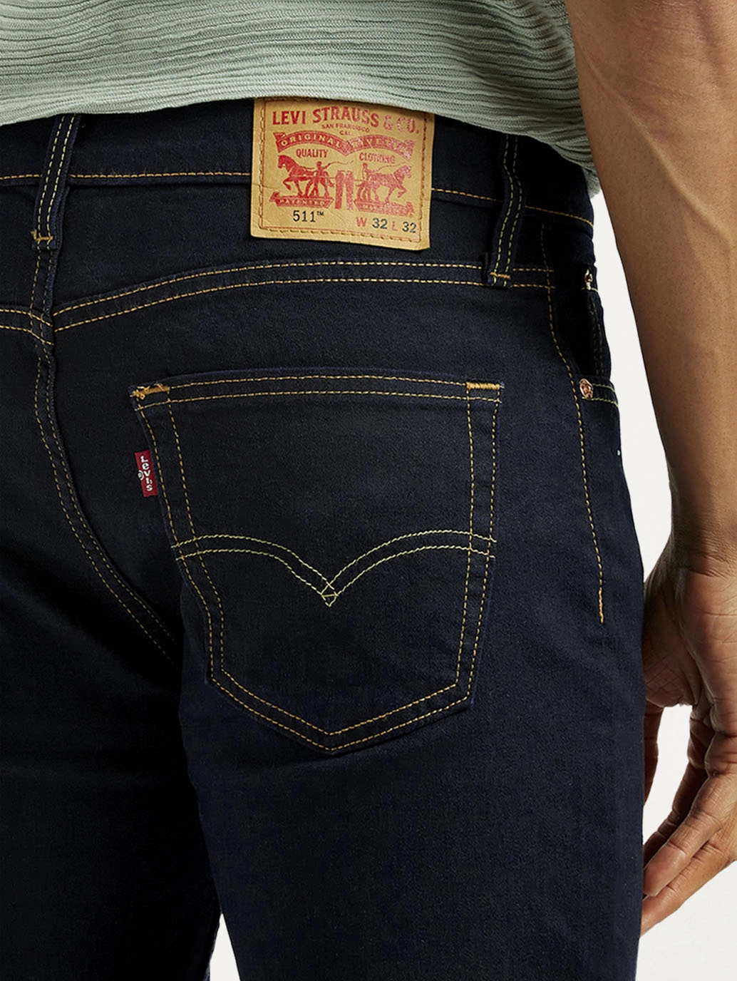 Reinforced Stitching Autumn Days Parent Style Bold Men's 511 Dark Indigo Slim Fit Mid Rise Jeans