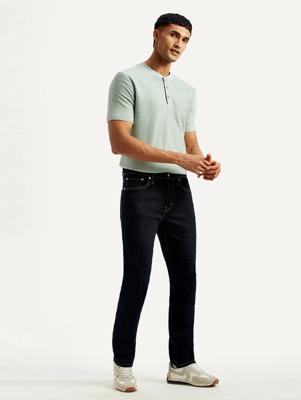 Traveler Gear Brunch Outfit Casual Friday Men's 511 Dark Indigo Slim Fit Mid Rise Jeans