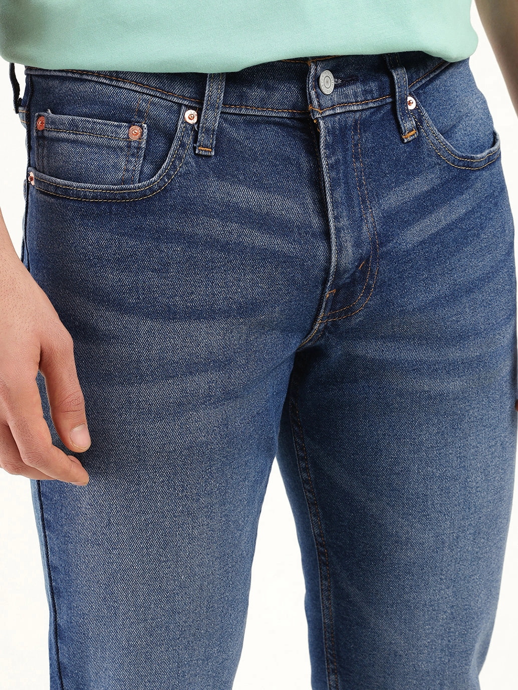 Men's 511 Indigo Slim Fit Mid Rise Jeans Weekend Style Stretch Bold Look