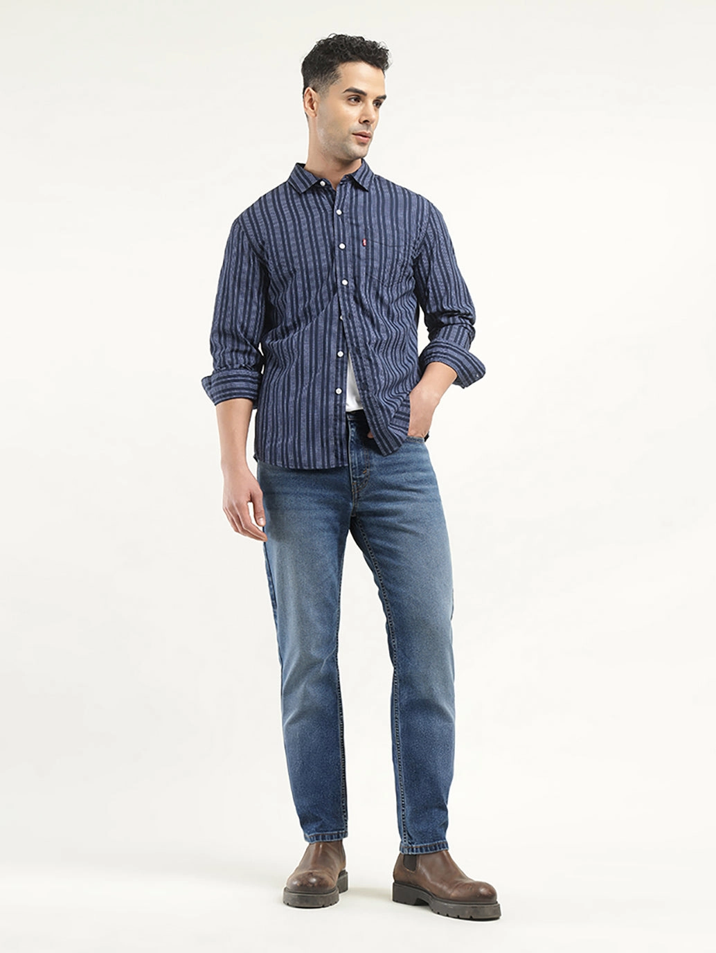 Men's 511 Indigo Slim Fit Mid Rise Jeans Unisex Wear Elegant Vintage Lover