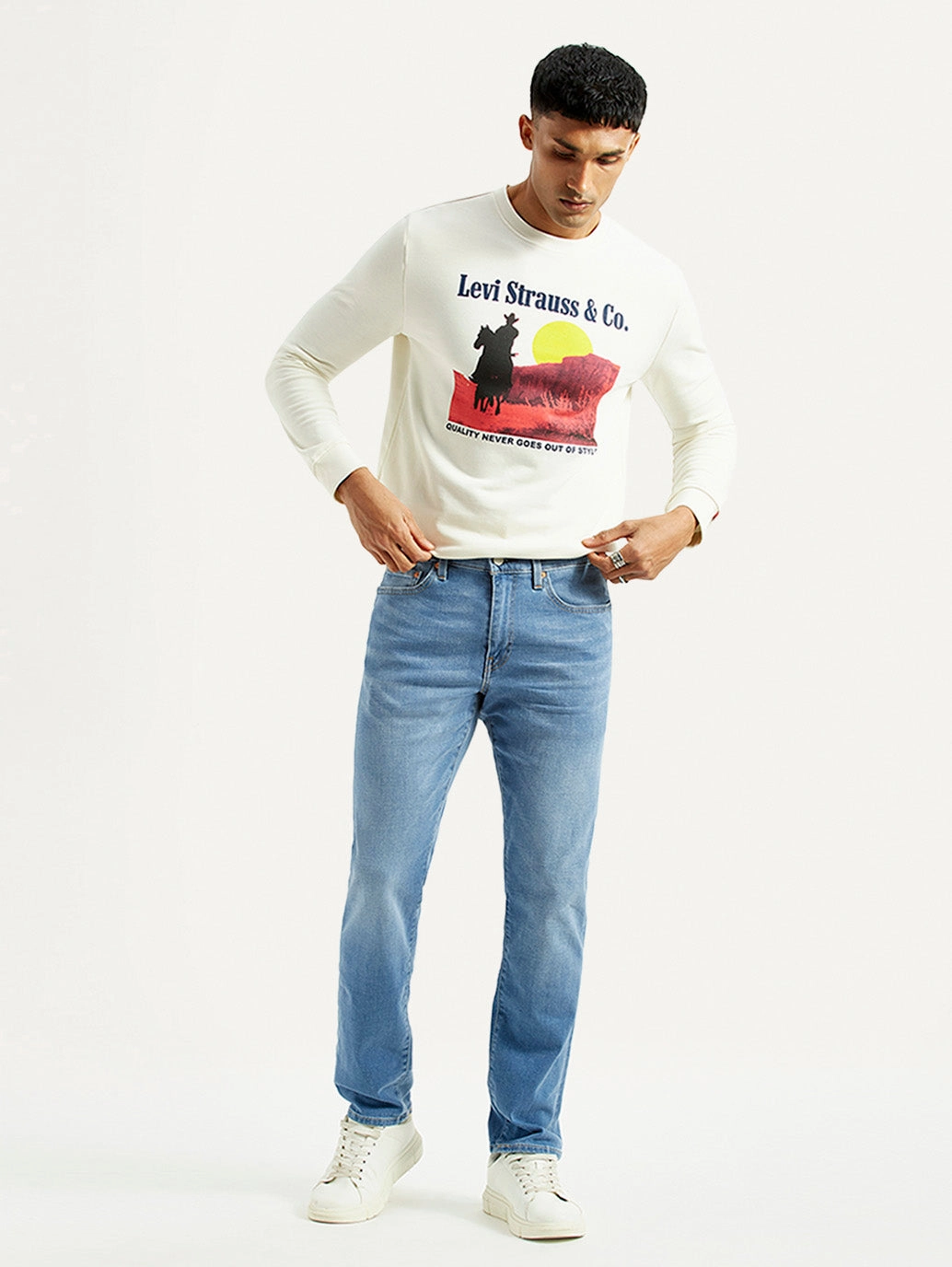 Men's 511 Light Blue Slim Fit Mid Rise Selvedge Jeans Premium Professional Wear Unisex Wear