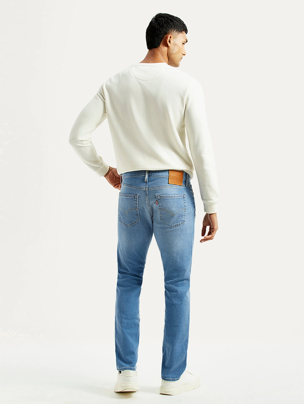 Fashion Uniform Men's 511 Light Blue Slim Fit Mid Rise Selvedge Jeans