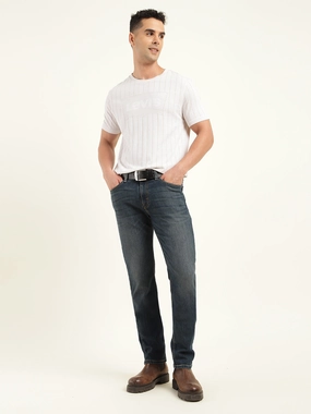 Men's 511 Navy Blue Slim Fit Mid Rise Jeans Colorfast Denim Anytime Wear