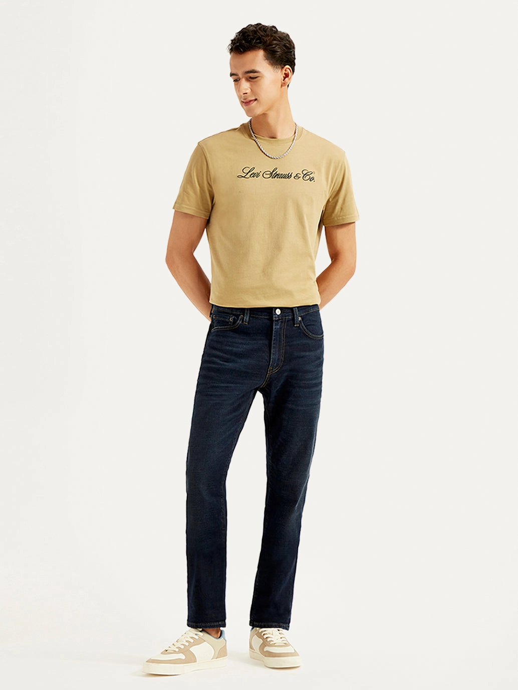 Men's 511 Navy Blue Slim Fit Mid Rise Jeans Holiday Vibes Athlete Fit Reinforced Stitching Details
