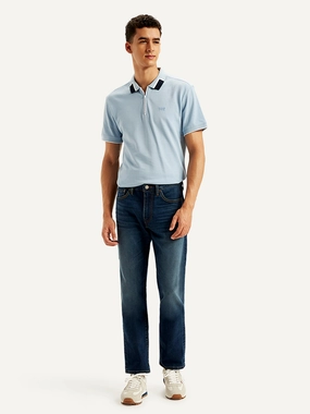 Office Wear Modern Men's 511 Navy Blue Slim Fit Mid Rise Jeans