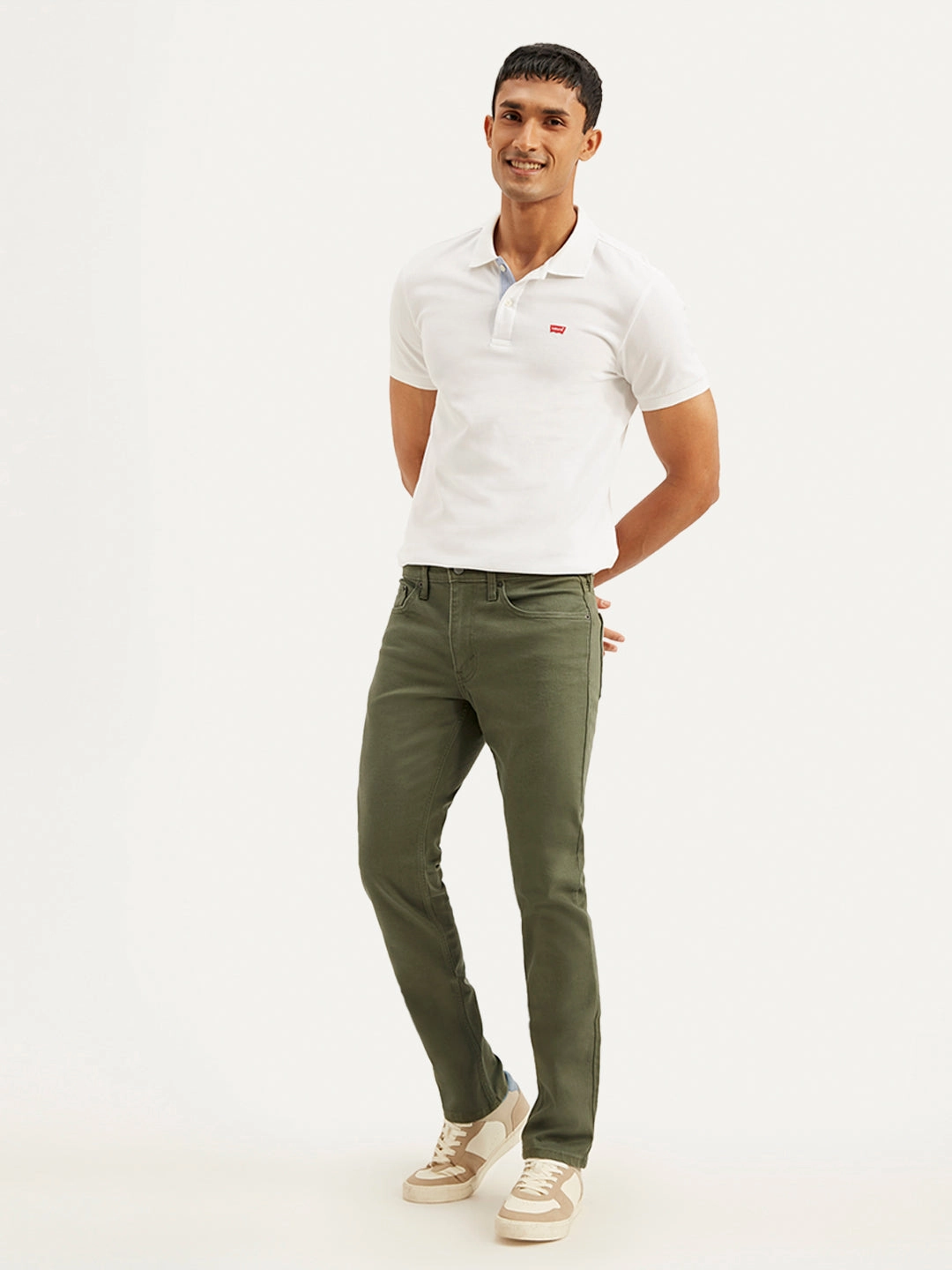 Formal Adult Fashion Relaxed Basics Men's 511 Olive Green Slim Fit Mid Rise Jeans