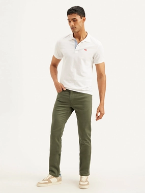 Trend Setter Smart Casual Classic Wear Sharp Finish Men's 511 Olive Green Slim Fit Mid Rise Jeans