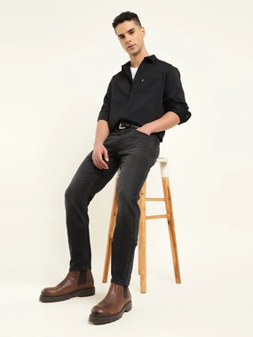 Men's 512 Black Slim Tapered Fit Mid Rise Jeans Light Outfit