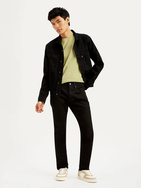 Men's 512 Black Slim Tapered Fit Mid Rise Selvedge Jeans Go-To Choice Double Stitched Seams