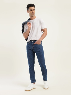 Professional Wear Premium Winter Warmth Morning Stroll Music Event Office Wear Men's 512 Blue Slim Tapered Fit Mid Rise Jeans