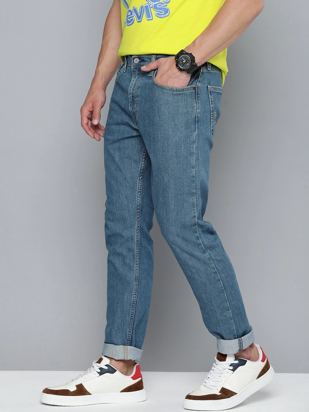 Men's 512 Blue Slim Tapered Fit Mid Rise Jeans Tailored Fit