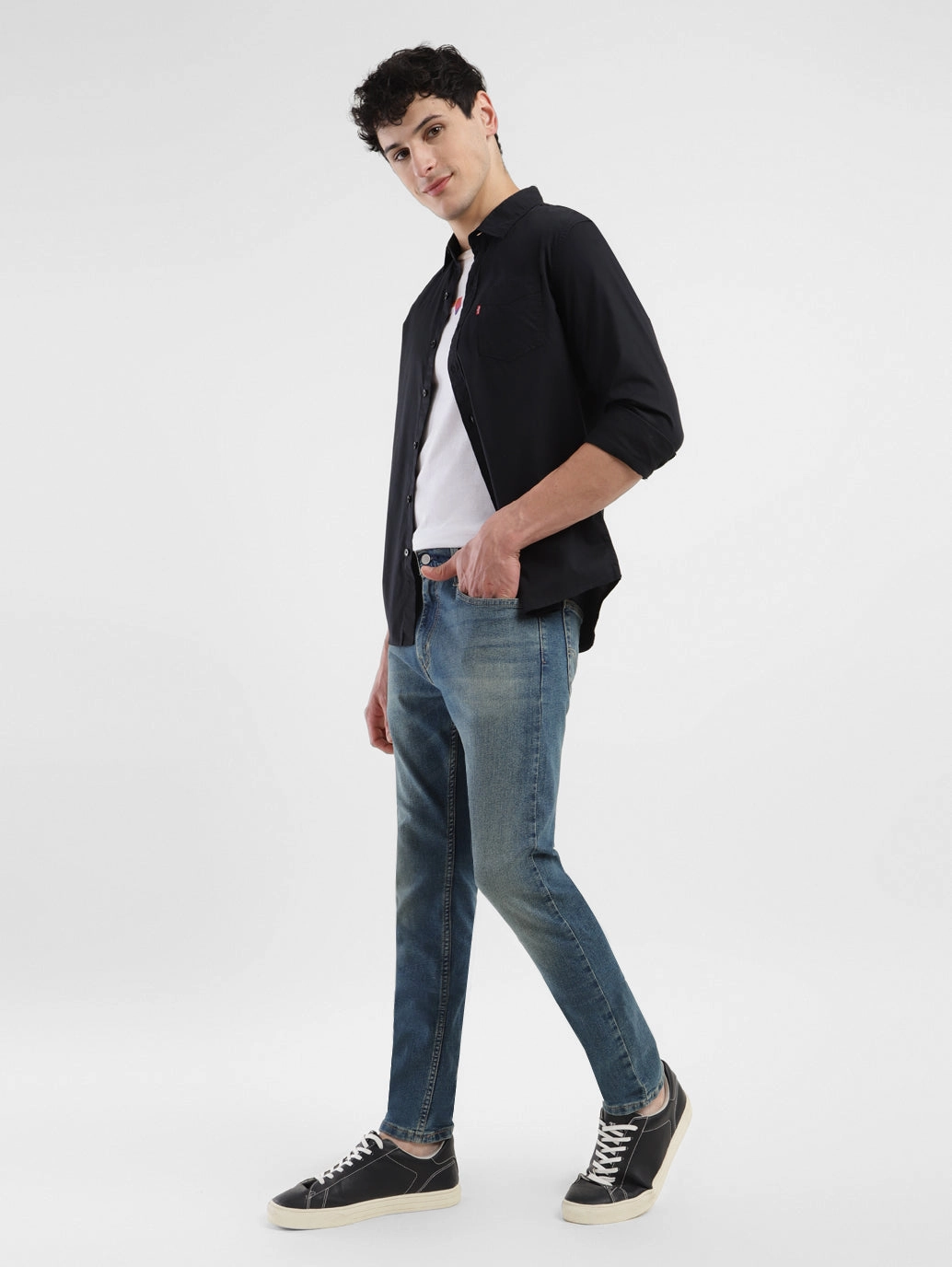 Life Ready Men's 512 Blue Slim Tapered Fit Mid Rise Jeans