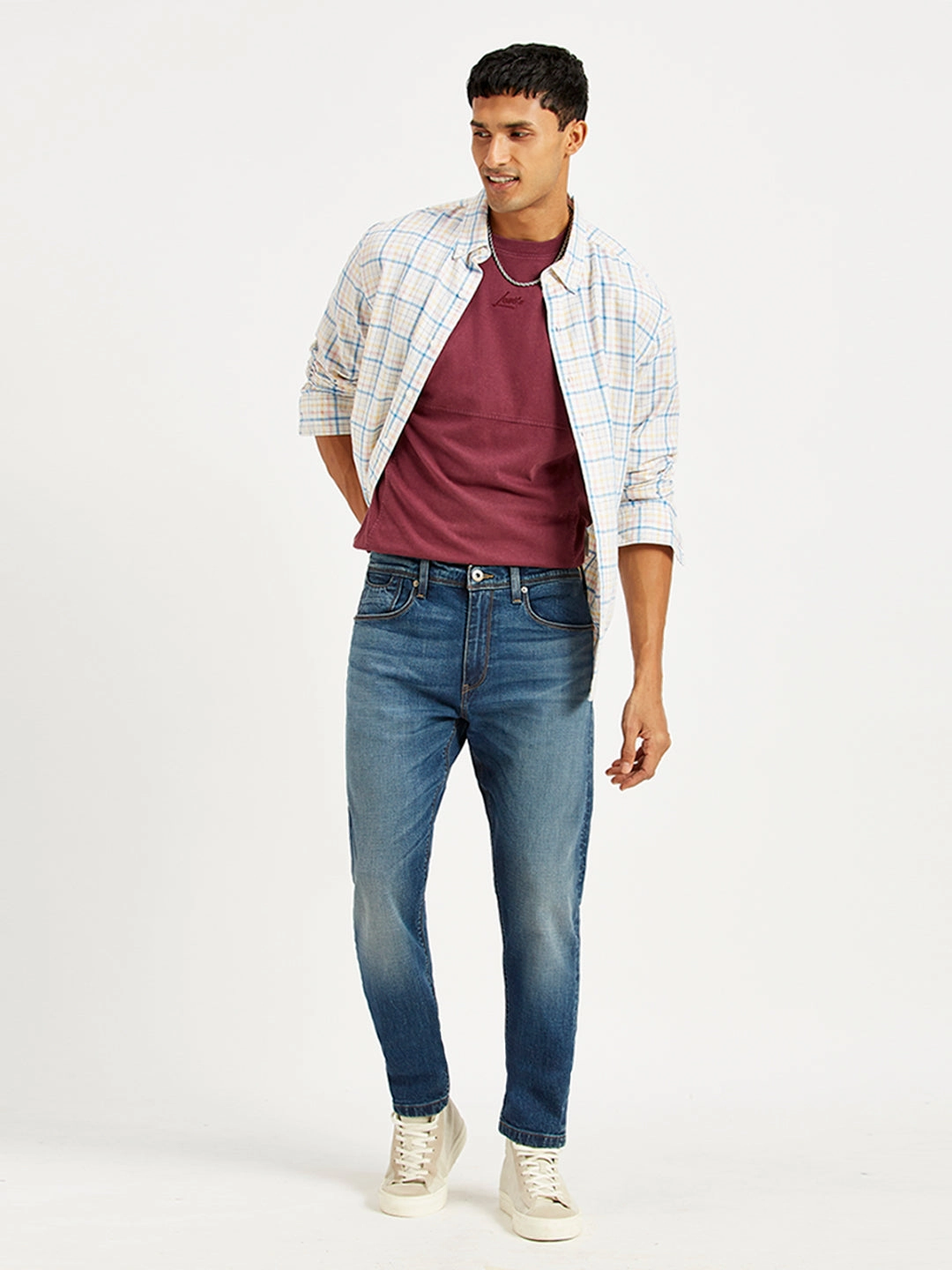 Men's 512 Blue Slim Tapered Fit Mid Rise Jeans Contemporary Waist