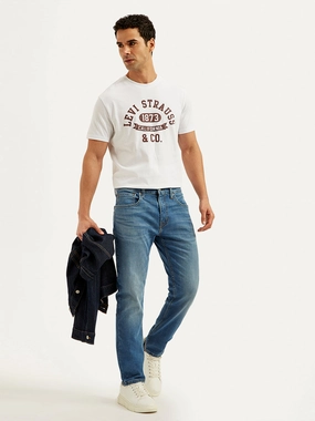 Men's 512 Blue Slim Tapered Fit Mid Rise Jeans Flawless Look