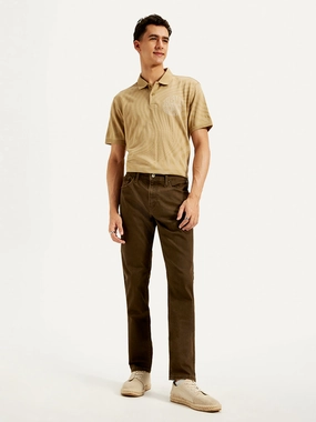 City Walk Comfy Weekend Getaway Simple Attire Men's 512 Brown Slim Tapered Fit Mid Rise Jeans