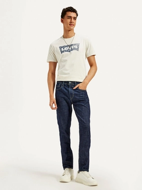 Perfect Length Men's 512 Dark Blue Slim Tapered Fit Mid Rise Jeans