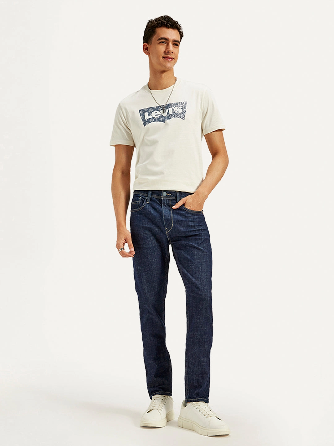 Neutral Casual Streetwear Fan Eco Friendly Production Men's 512 Dark Blue Slim Tapered Fit Mid Rise Jeans