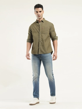 Men's 512 Indigo Slim Tapered Fit Mid Rise Jeans Work Meeting Weekend Style Streetwear Fan