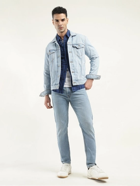 Men's 512 Indigo Slim Tapered Fit Mid Rise Jeans Garment Dyed Texture Odor Control Treatment