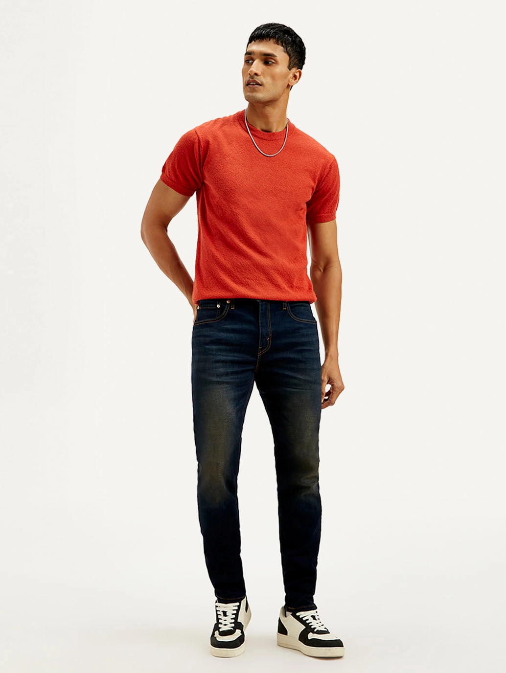 Men's 512 Navy Blue Slim Tapered Fit Mid Rise Jeans Youth Style Weekend Style Rainy Day Tailored Cut